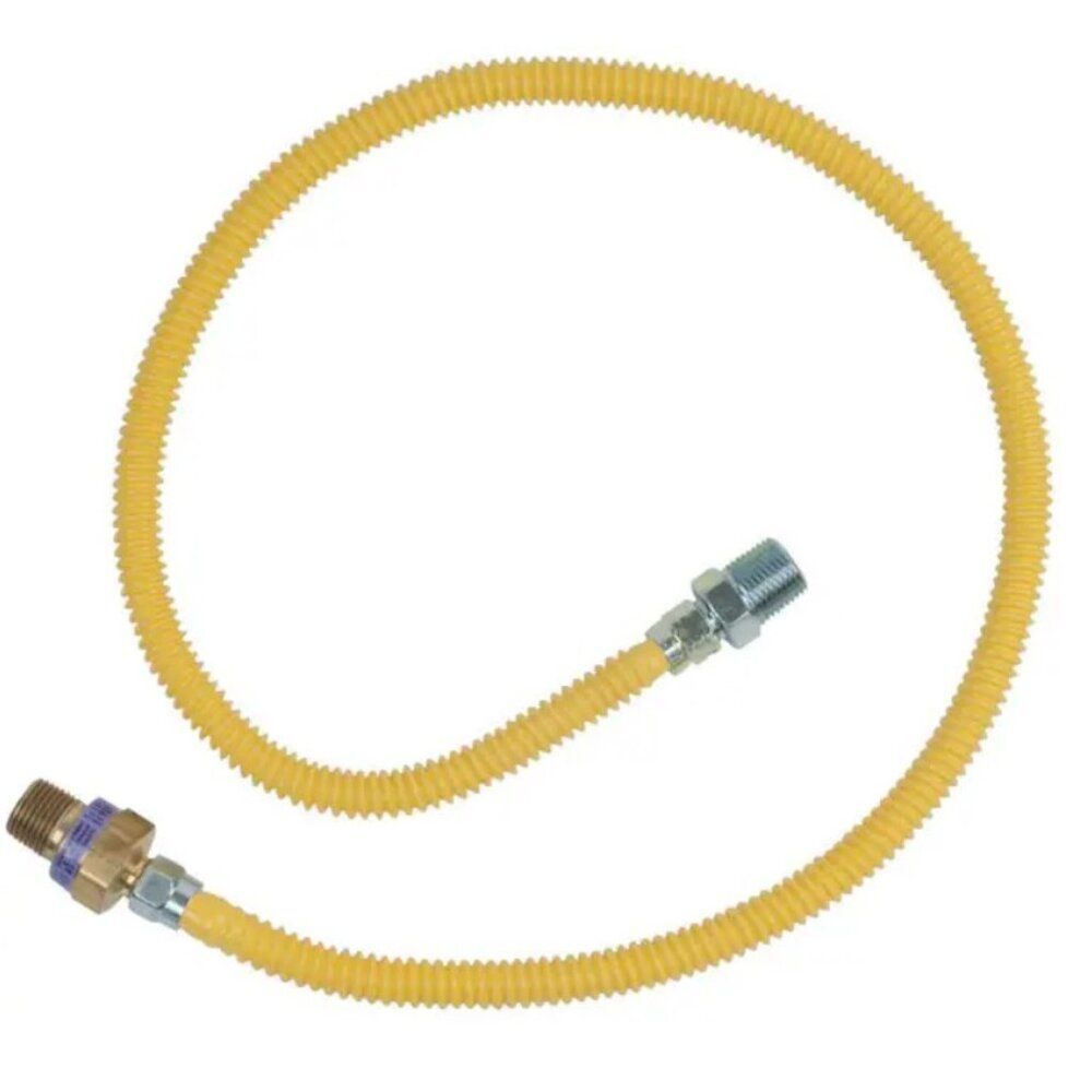 BrassCraft Gas Connector Hose CSSL114TE-36, 1/2" MIP x 36" (3/8" O.D.)